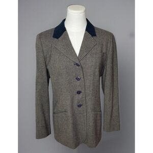 Pendleton Knockabouts Herringbone Women's Brown Blazer 100% Virgin Wool